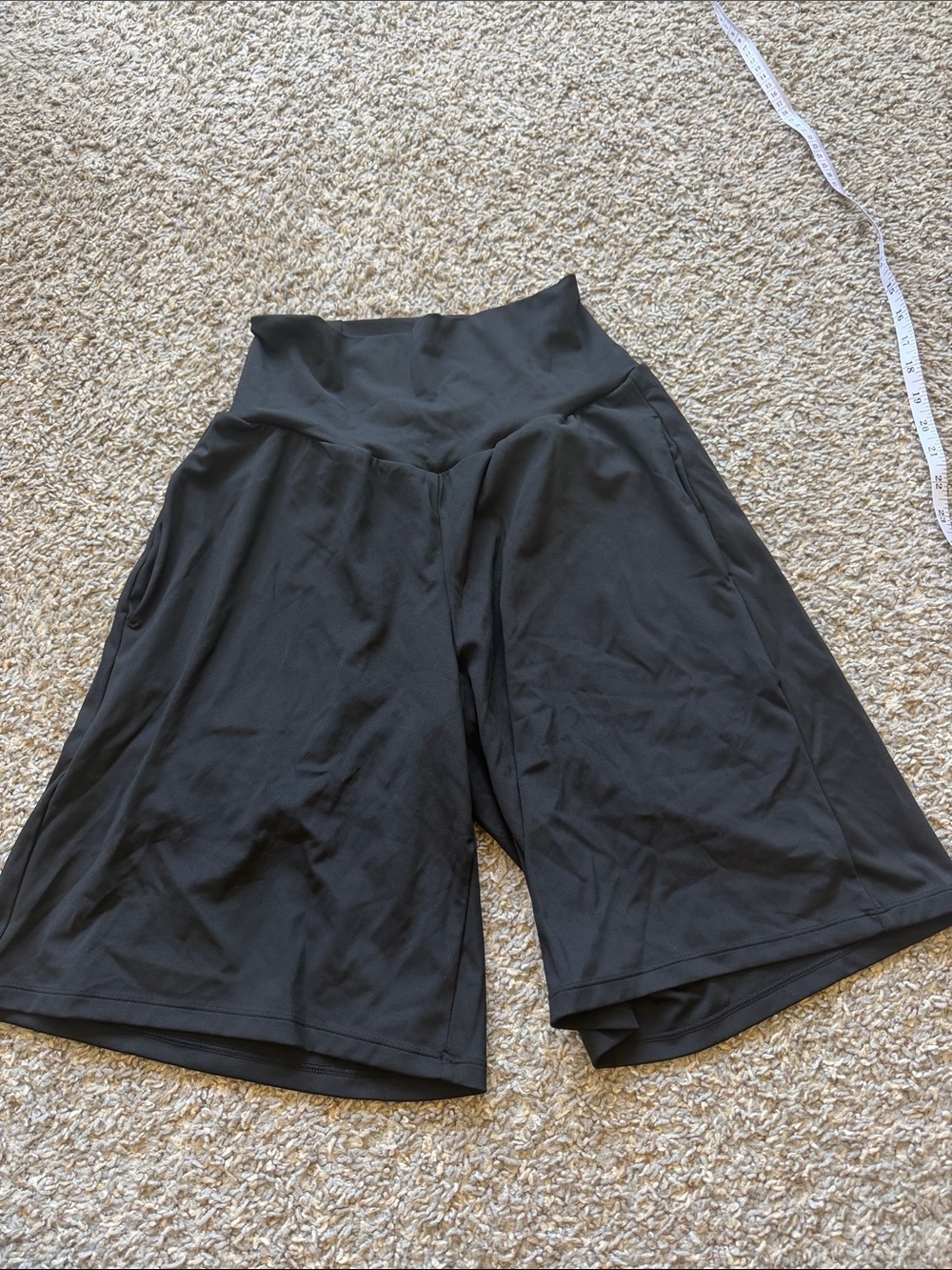 HALARA Black High-Rise Wide-Leg Athletic Shorts